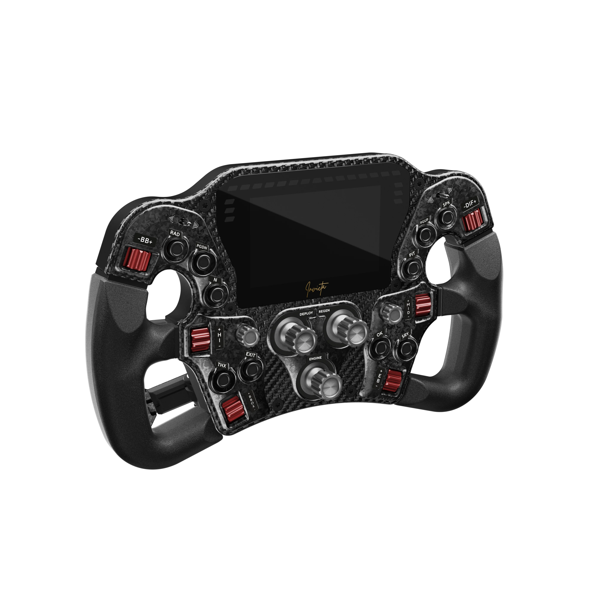 Asetek Invicta™ Formula Button Box (LMP Carbon Black/Gray/Red) | Steering wheels | SIMHUB.PRO
