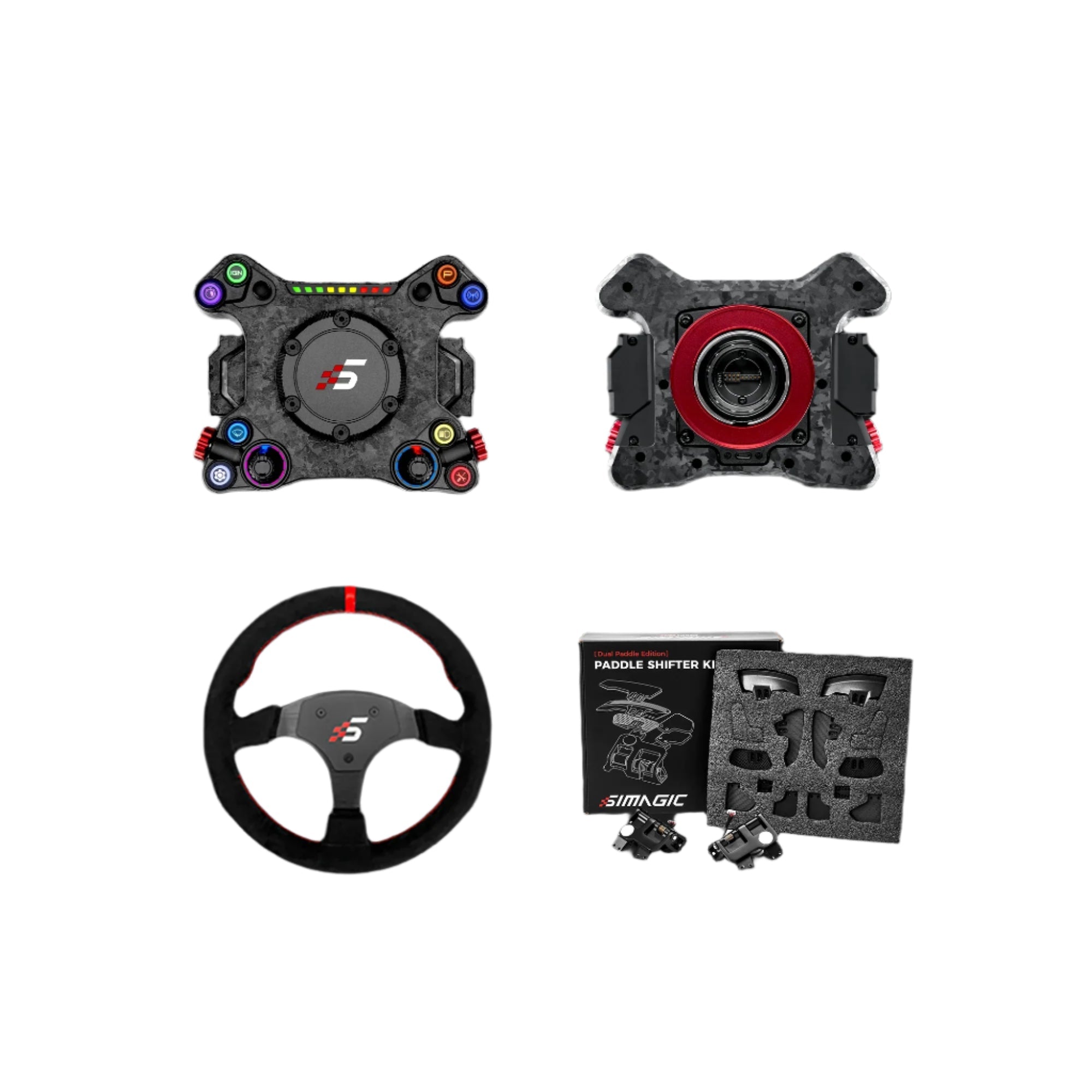 Simagic Neo X + Dual Paddle Shifter Module + P - 330R (Suede) | Bundle | SIMHUB.PRO