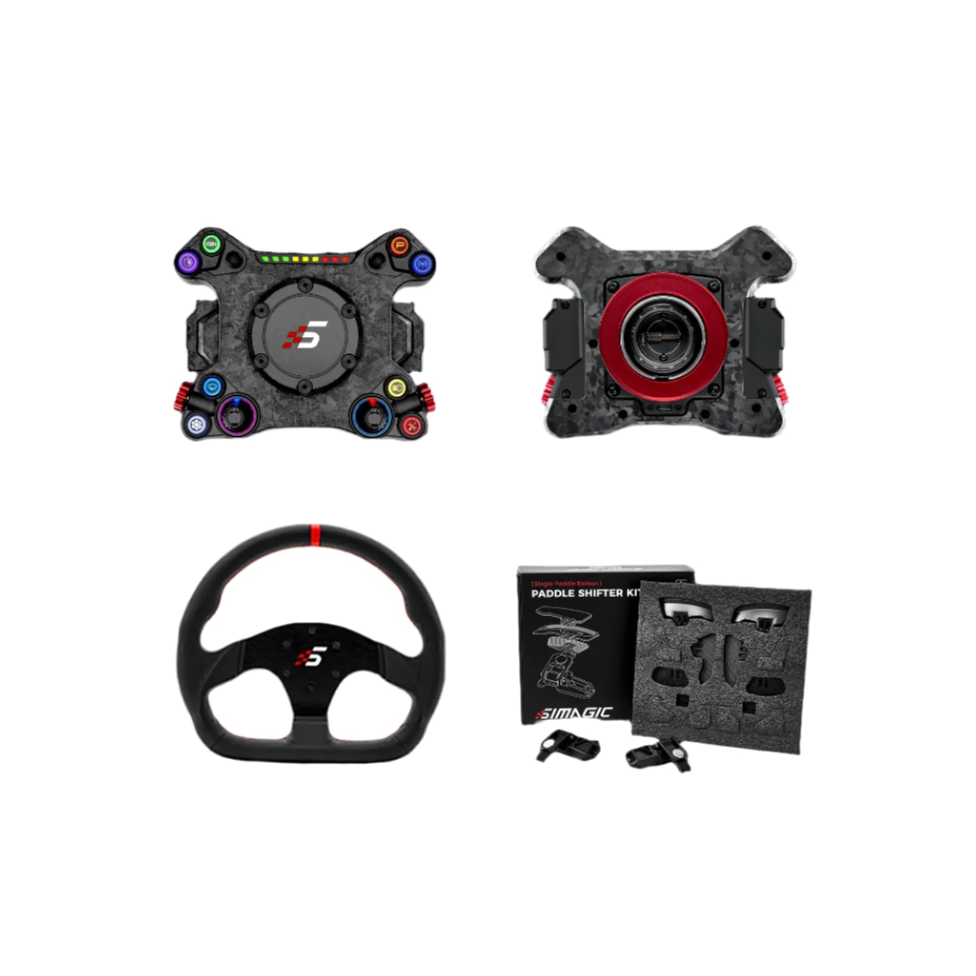 Simagic Neo X + Single Paddle Shifter Module + P - 325D (Leather) | Bundle | SIMHUB.PRO