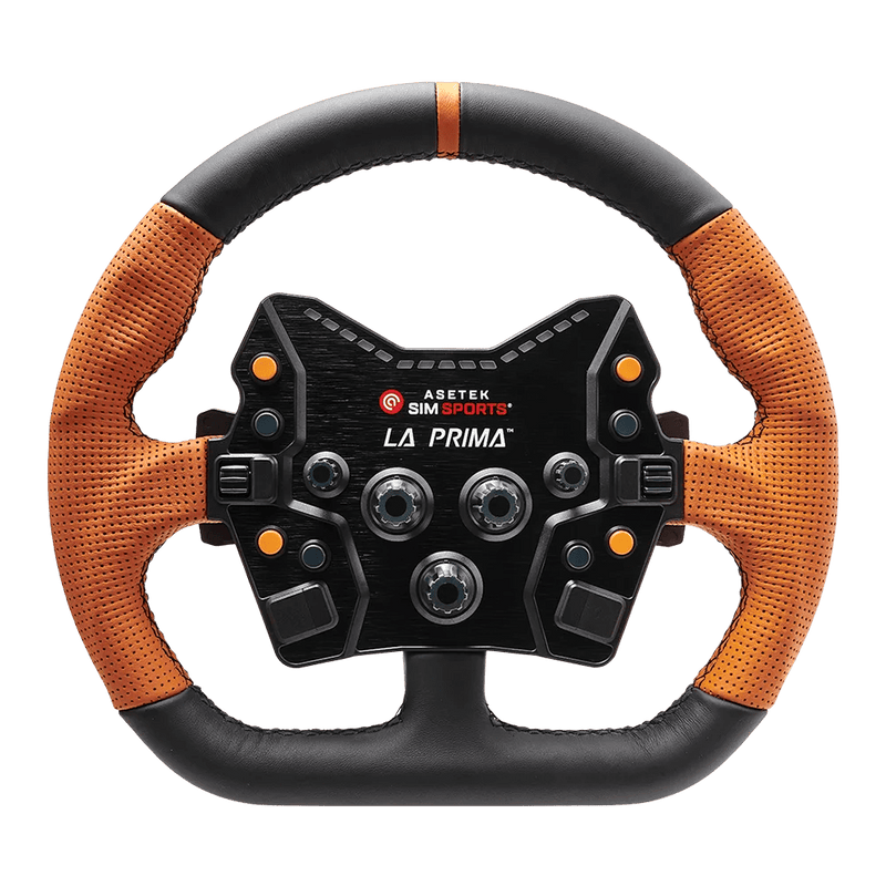 Asetek Closed D Orange Leather | Steering wheels | SIMHUB.PRO