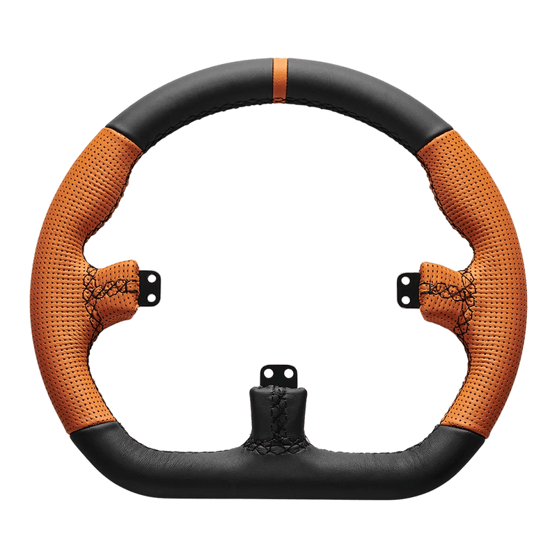 Asetek Closed D Orange Leather | Steering wheels | SIMHUB.PRO