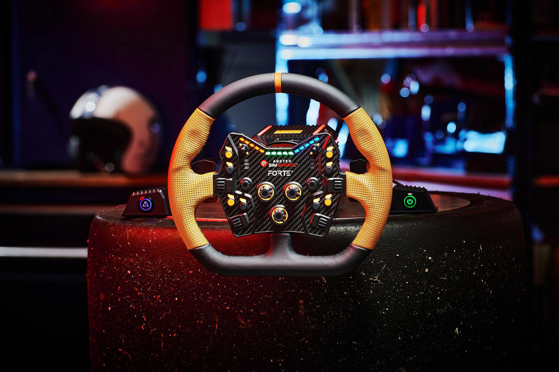Asetek Closed D Orange Leather | Steering wheels | SIMHUB.PRO