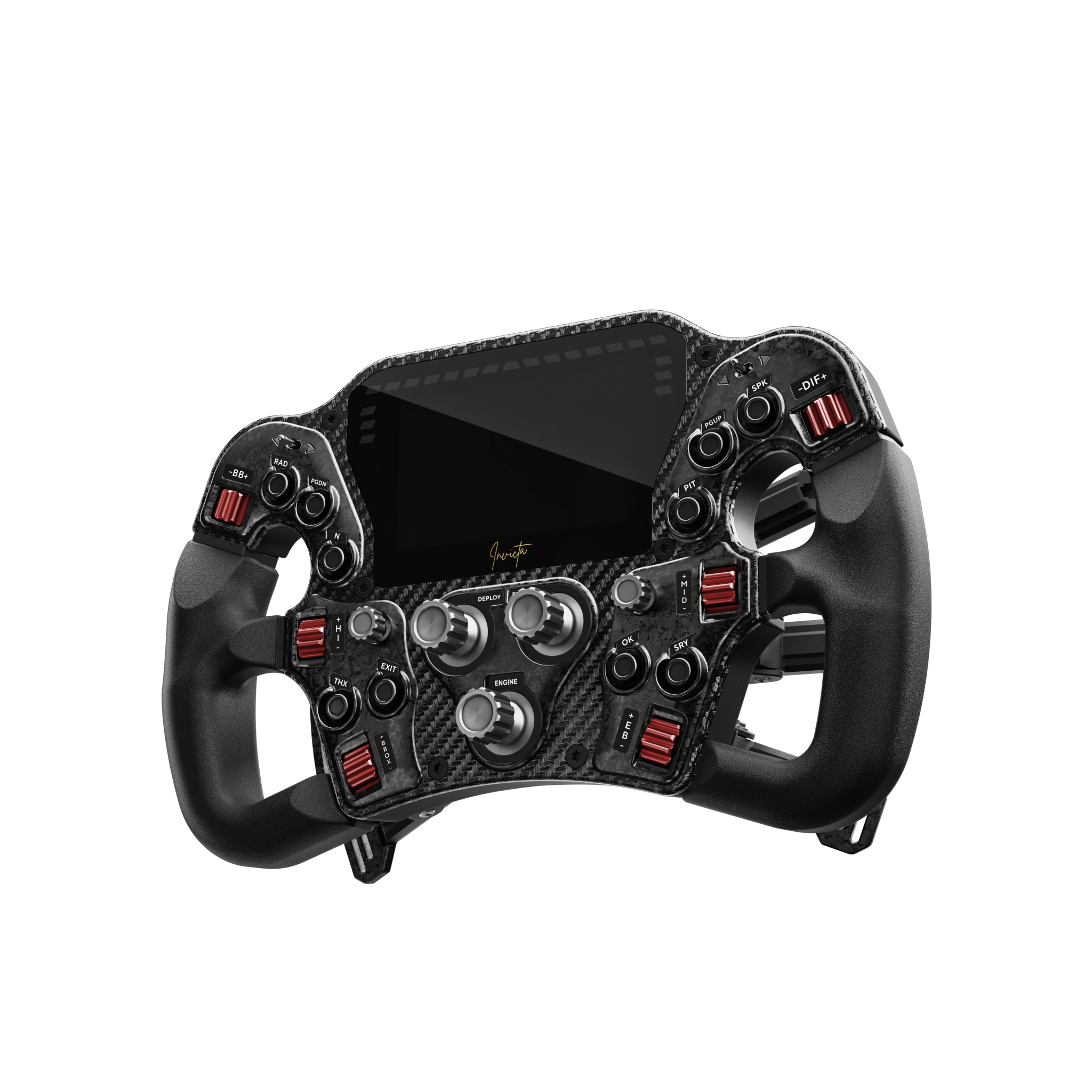 Asetek Invicta™ Formula Button Box (LMP Carbon Black/Gray/Red) - Steering wheel - 40 - 032 - 11124321