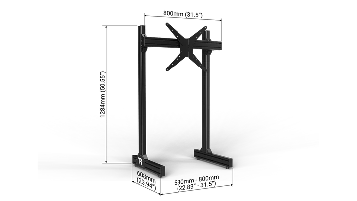 Trak Racer Aluminium Floor Single Screen Stand 800 mm | Accessories for cockpits | SIMHUB.PRO